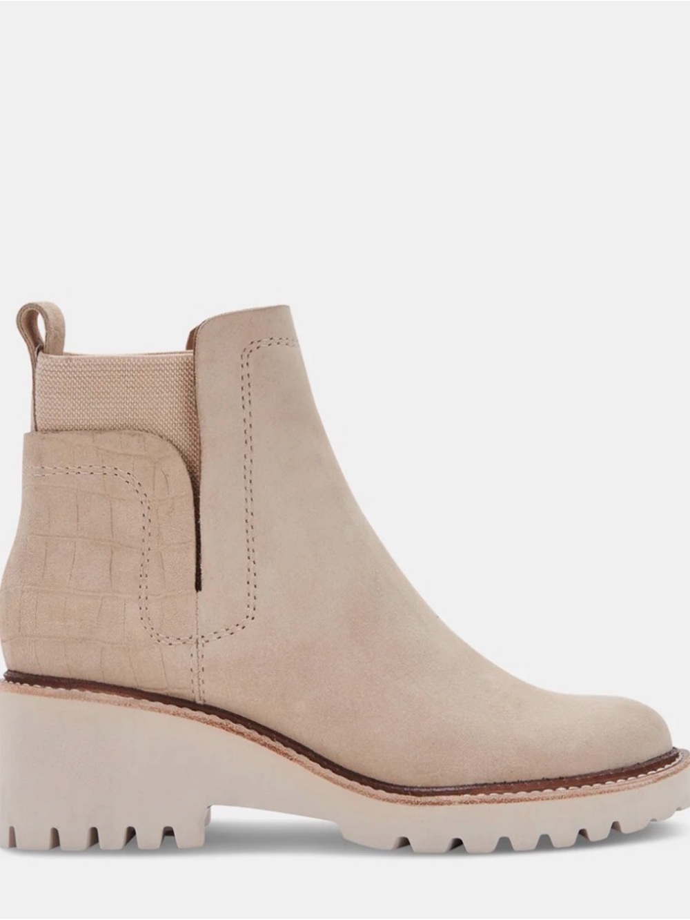 Dolce Vita Beige Chelsea Lug Ankle Boot